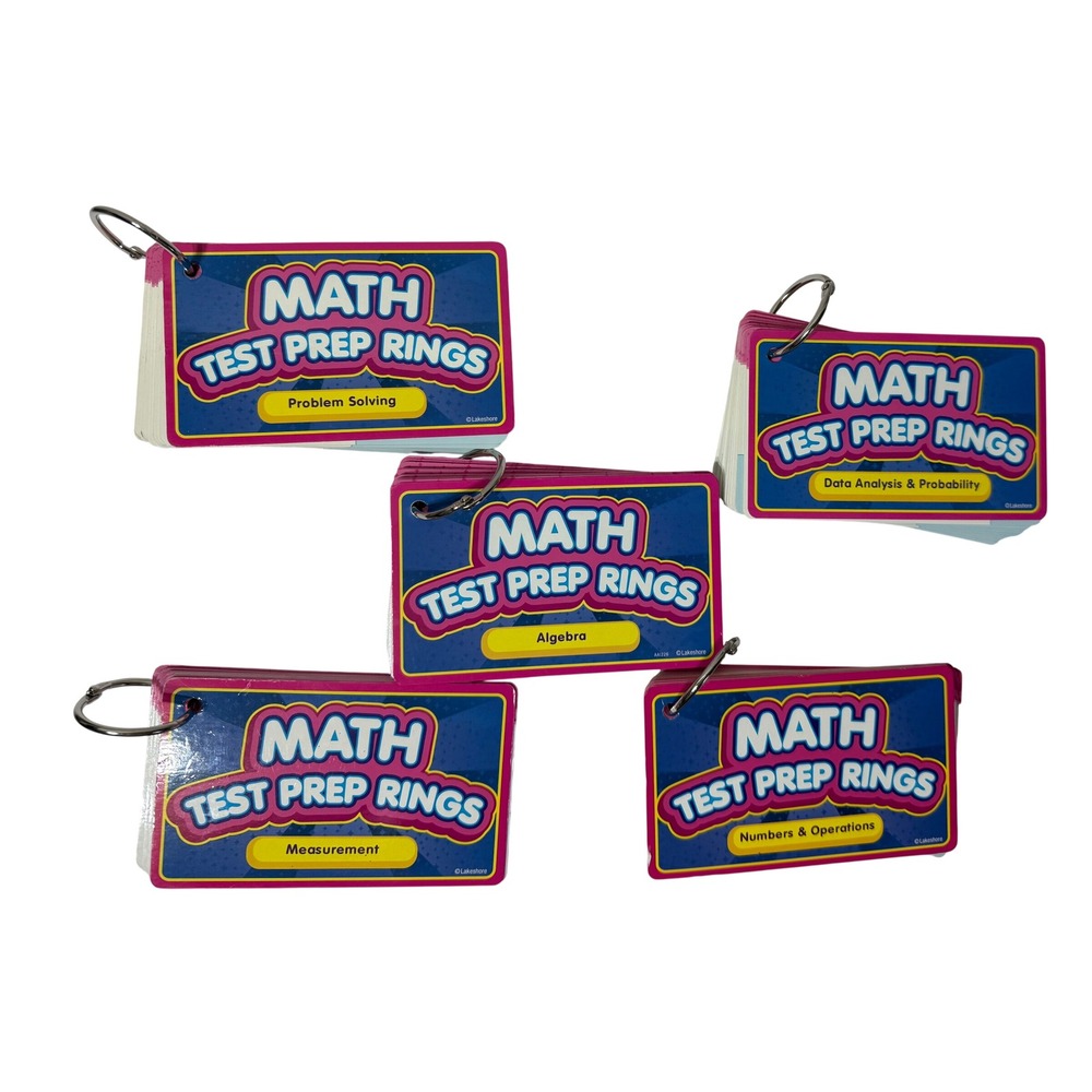 Lakeshore Learning Math Test Prep Rings 5 Set Algebra Measurement Grade 3+ - Picture 3 of 5